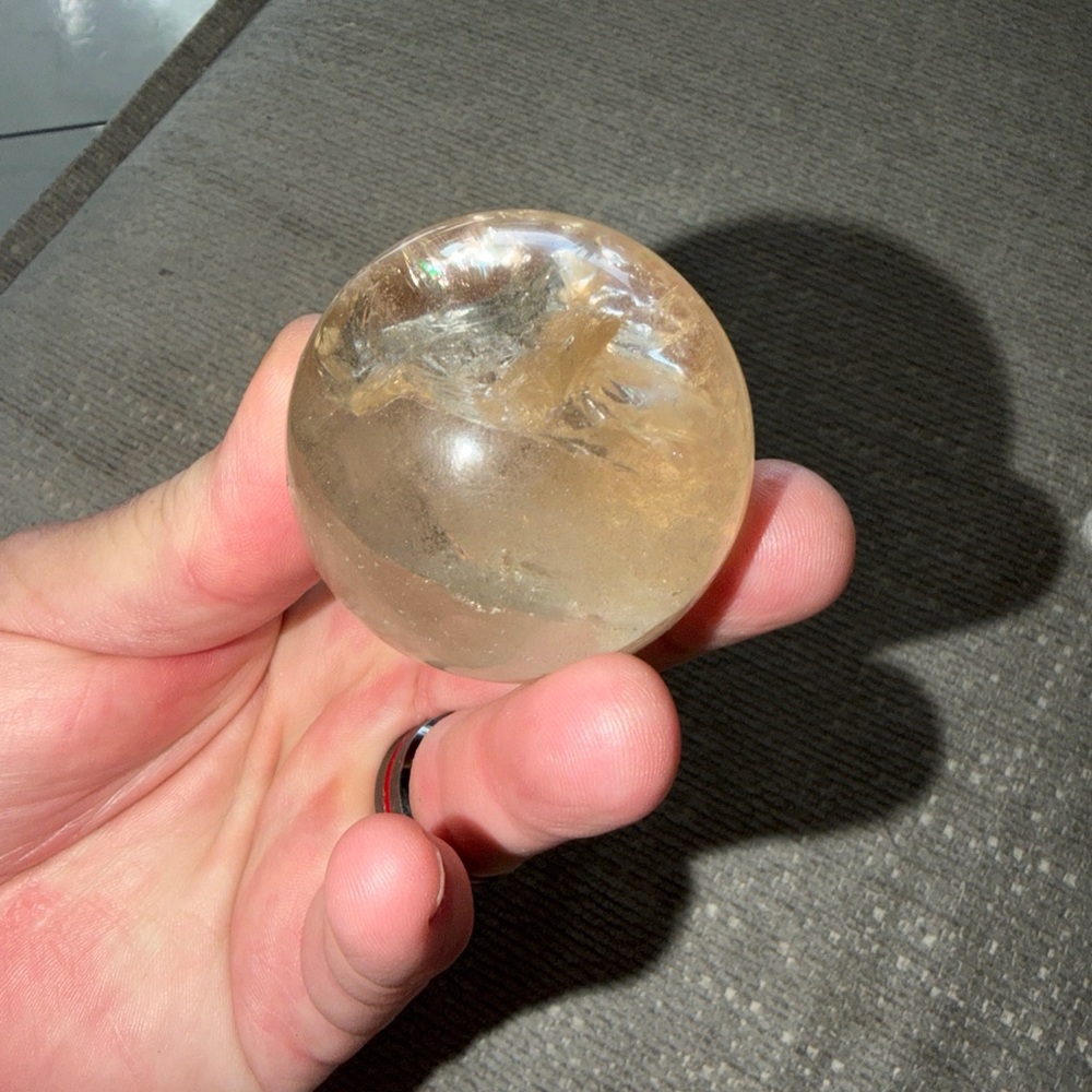Natural Citrine Quartz Sphere Healing  Crystal Ball Reiki Healing 81g powerful